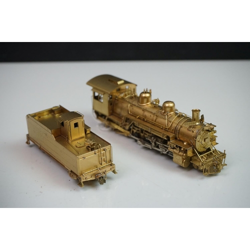 249 - Boxed Fujiyama Kogyo Co Ltd HO gauge D&RGW Class K-36 2-8-2 brass locomotive & tender, unpainted, Ja... 