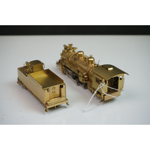 249 - Boxed Fujiyama Kogyo Co Ltd HO gauge D&RGW Class K-36 2-8-2 brass locomotive & tender, unpainted, Ja... 