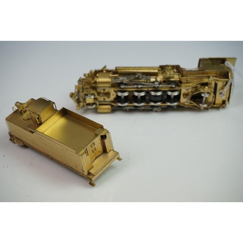 249 - Boxed Fujiyama Kogyo Co Ltd HO gauge D&RGW Class K-36 2-8-2 brass locomotive & tender, unpainted, Ja... 