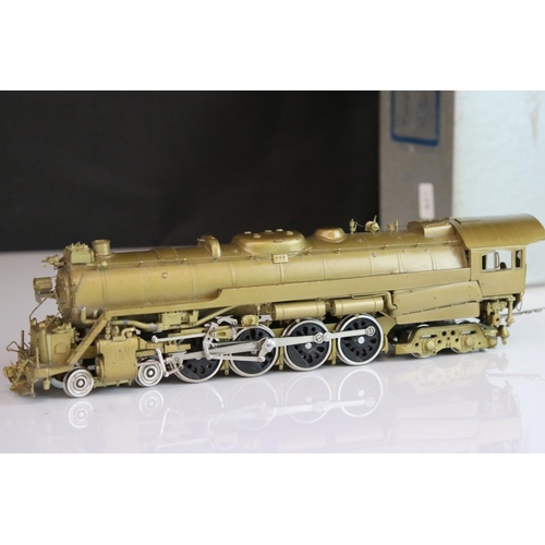 25 - Boxed NJ Custom Brass (Korea) HO gauge Reading Class T-1 4-8-4 brass locomotive and tender, unpainte... 