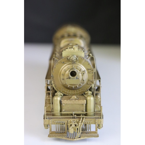 25 - Boxed NJ Custom Brass (Korea) HO gauge Reading Class T-1 4-8-4 brass locomotive and tender, unpainte... 