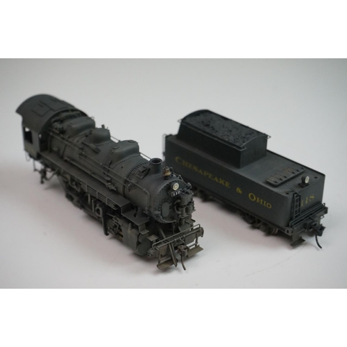 252 - Boxed Lambert Associates HO gauge Chesapeake & Ohio Railroad C-15-A 0-8-0 Silver Series ltd run bras... 