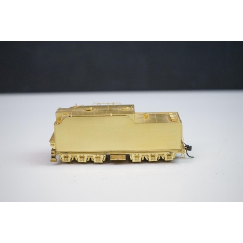 253 - Boxed Sunset Models HO gauge Santa Fe 2-8-2 3160/4000 Class brass locomotive & tender, unpainted, ma... 