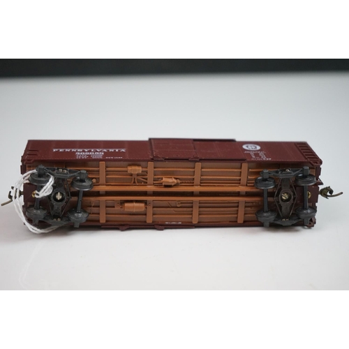 265 - Three boxed Overland Models HO gauge brass items of rolling stock to include PRR X-28a Boxcar (paint... 