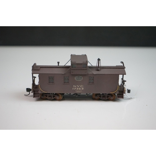 267 - Three boxed Overland Models HO gauge brass items of rolling stock to include NYC Plywood Side Caboos... 