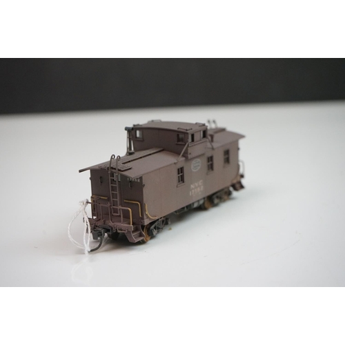 267 - Three boxed Overland Models HO gauge brass items of rolling stock to include NYC Plywood Side Caboos... 