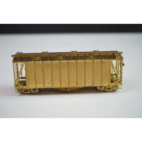 268 - Four boxed Overland Models HO gauge brass items of rolling stock to include Ma & Pa Caboose no 2002 ... 