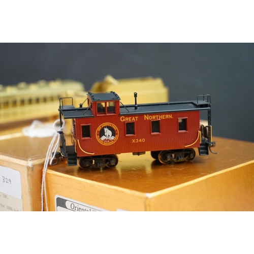 274 - Four boxed Oriental Limited HO gauge item of brass rolling stock to include B&O I-5ba Caboose made b... 