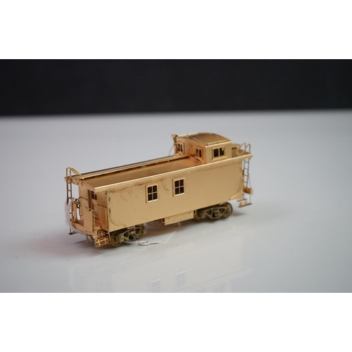 276 - Three boxed HO gauge brass Caboose models to include 2 x CNR Modern Caboose (one painted, one unpain... 