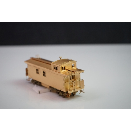 276 - Three boxed HO gauge brass Caboose models to include 2 x CNR Modern Caboose (one painted, one unpain... 