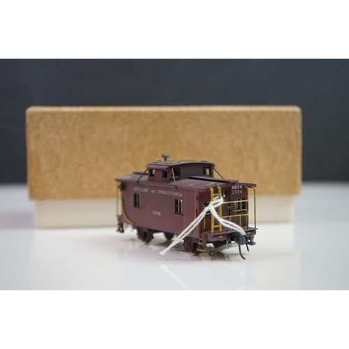 280 - Three boxed HO gauge brass items of rolling stock to include 2 x Sunset Models (PRR Class ND & B&O I... 