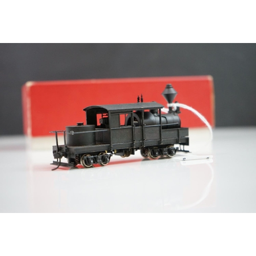 288 - Boxed HO gauge Class A Climax brass locomotive by Nakamura Seimitsu KK, painted, appearing vg with g... 