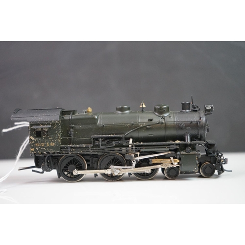 289 - Boxed Westside Model Company HO gauge G5 4-6-0 Long Island brass locomotive & tender with Pennsylvan... 