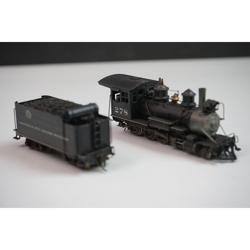 290 - Boxed Westside Model Company D & RGW Class C-16 #278 Hon-3 2-8-0 brass locomotive & tender, painted,... 