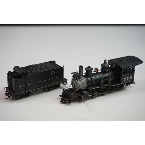 290 - Boxed Westside Model Company D & RGW Class C-16 #278 Hon-3 2-8-0 brass locomotive & tender, painted,... 