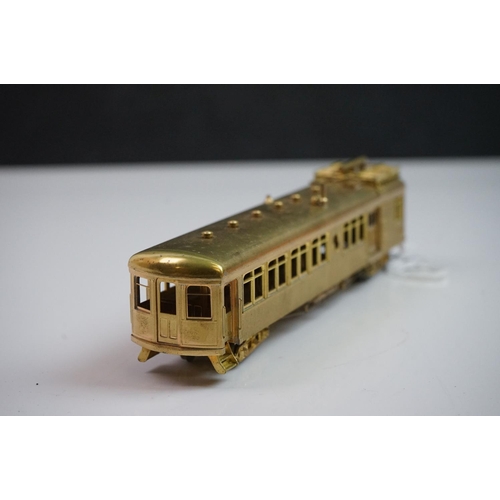 294 - Boxed Hall Scott Motor Car HO gauge Nevada Copper Belt #21 brass locomotive, made in Japan, unpainte... 