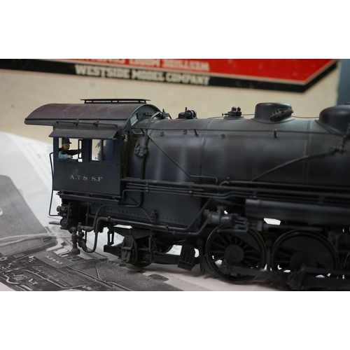 317 - Boxed Westside Model Company O gauge Atchison, Topeka & Santa Fe #3160 2-8-2 brass locomotive & tend... 