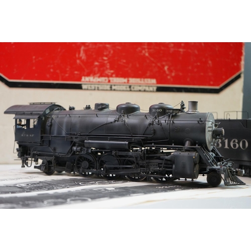 317 - Boxed Westside Model Company O gauge Atchison, Topeka & Santa Fe #3160 2-8-2 brass locomotive & tend... 