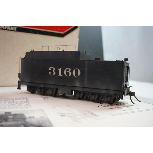 317 - Boxed Westside Model Company O gauge Atchison, Topeka & Santa Fe #3160 2-8-2 brass locomotive & tend... 