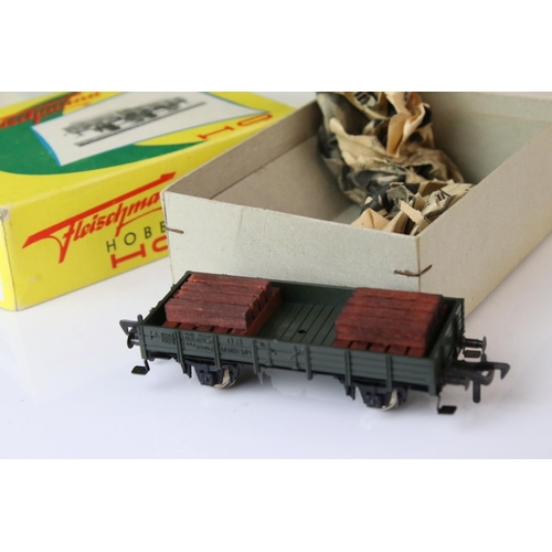 348 - Collection of Fleischmann HO gauge rolling stock contained in 9 boxes, a few part built examples, fe... 