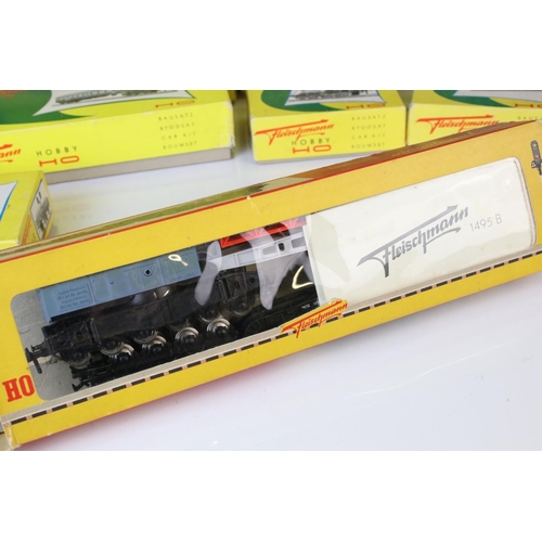 348 - Collection of Fleischmann HO gauge rolling stock contained in 9 boxes, a few part built examples, fe... 