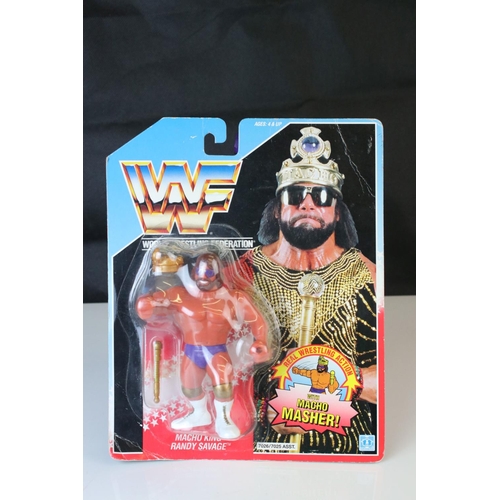 376 - WWF Wrestling - Original carded Hasbro WWF Macho King Randy Savage figure, creasing and corner wear ... 