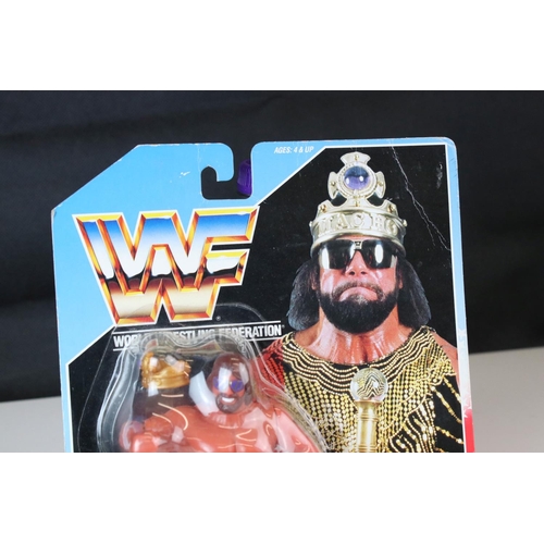 376 - WWF Wrestling - Original carded Hasbro WWF Macho King Randy Savage figure, creasing and corner wear ... 