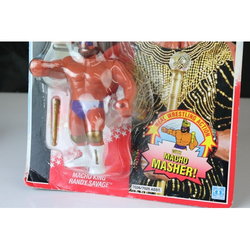 376 - WWF Wrestling - Original carded Hasbro WWF Macho King Randy Savage figure, creasing and corner wear ... 