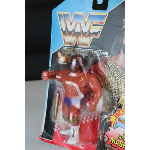 376 - WWF Wrestling - Original carded Hasbro WWF Macho King Randy Savage figure, creasing and corner wear ... 