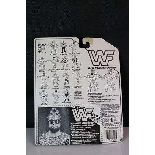 376 - WWF Wrestling - Original carded Hasbro WWF Macho King Randy Savage figure, creasing and corner wear ... 