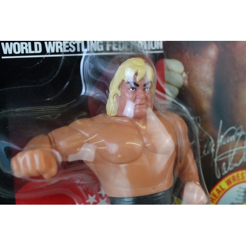 379 - WWF / WWE Wrestling - Original carded Hasbro WWF Greg The Hammer Valentine figure, creasing to botto... 