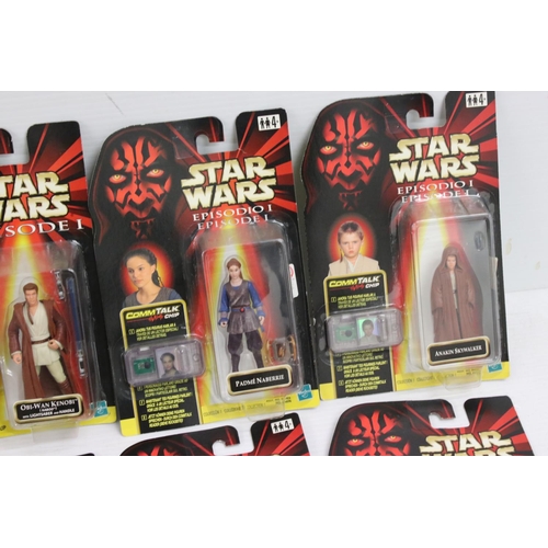 387 - Star Wars - 12 Carded Episode I Comm Talk Chip figures to include Anakin Skywalker, Padme Naberrie, ... 