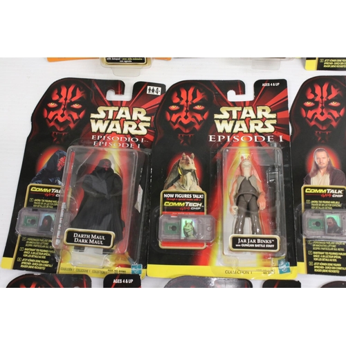 387 - Star Wars - 12 Carded Episode I Comm Talk Chip figures to include Anakin Skywalker, Padme Naberrie, ... 