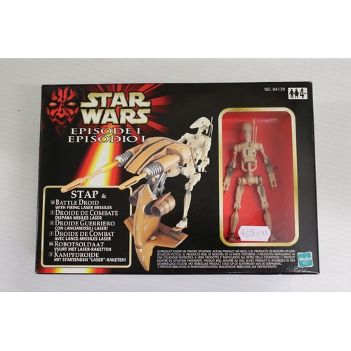 405 - Star Wars - Seven boxed Star Wars Episode One vehicles and playsets to include STAP & Battle Droid, ... 