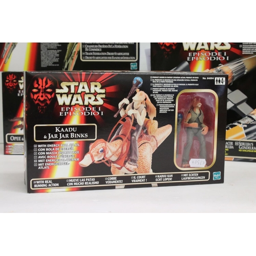 405 - Star Wars - Seven boxed Star Wars Episode One vehicles and playsets to include STAP & Battle Droid, ... 