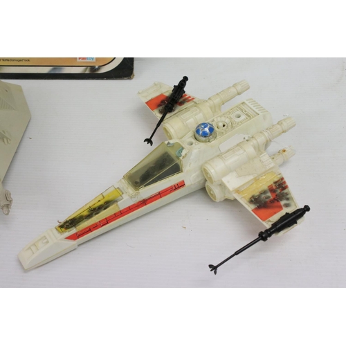 407 - Star Wars - Five playworn orignal Kenner Star Wars vehicles to include Battle Damaged X-Wing, Snowsp... 