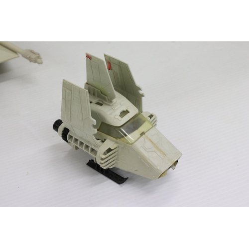 407 - Star Wars - Five playworn orignal Kenner Star Wars vehicles to include Battle Damaged X-Wing, Snowsp... 