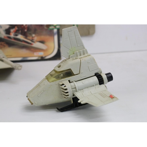 407 - Star Wars - Five playworn orignal Kenner Star Wars vehicles to include Battle Damaged X-Wing, Snowsp... 