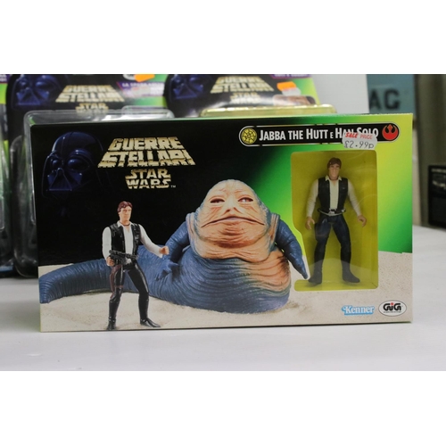 409 - Star Wars - Seven boxed and carded Kenner Star Wars action figures to include Jabba's Palace, Jabbe ... 