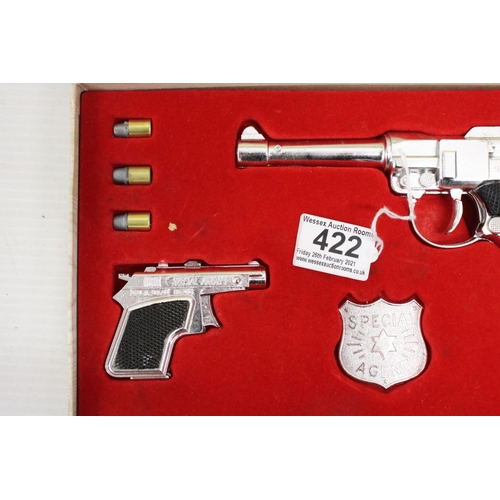 422 - Boxed Lone Star Luger Presentation Set complete with guns, bullets and Special Agent badge