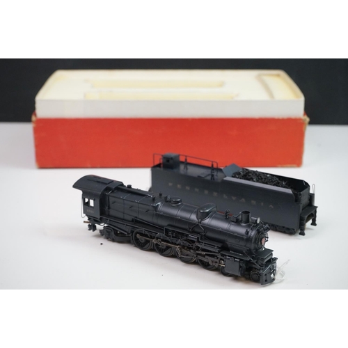 43 - Boxed Westside Models HO gauge Pennsylvania M-1a 4-8-2 brass locomotive & tender made by Katsumi Mok... 