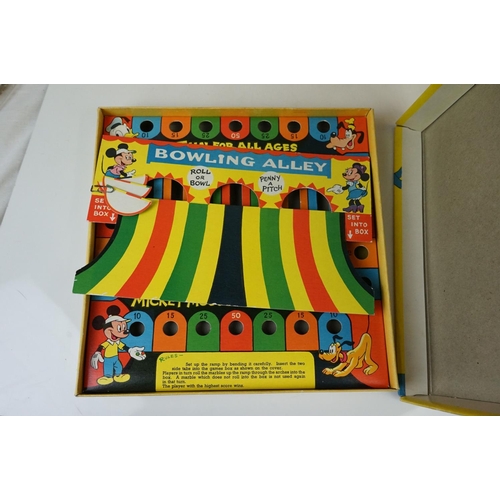 432 - Collection of circa 1980s/90s toys and collectables to include boxed Mickey Mouse Bowling Alley,  bo... 