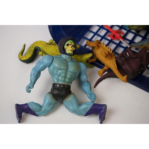 436 - Eight playworn Circa 80's toys to include 6 x He-Man Masters of the Universe featuring He-Man, Tung ... 