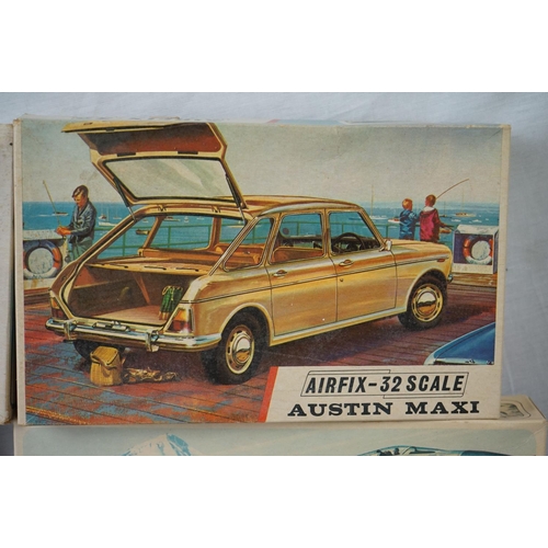 439 - Five boxed, unbuilt & partly built Airfix plastic model kits to include 304C 1:32 Austin Maxi, 03015... 