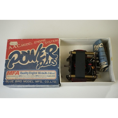 440 - Boxed Blue Bird Model AAC Model Engine System Power Plus engine plus a boxed tin plate train (made i... 