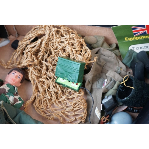 442 - Three playworn Palitoy Action Man figures to include Grenadier Guard (missing hands), Camouflage gea... 