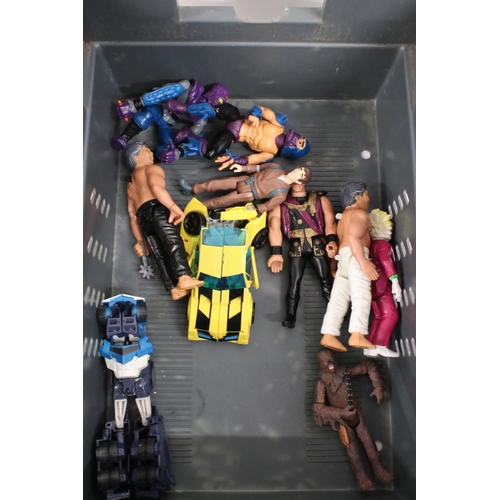 451 - 30+ playworn Circa 80's-00's action figures to include Masters of the Universe He-Man Battle Ram, 4 ... 