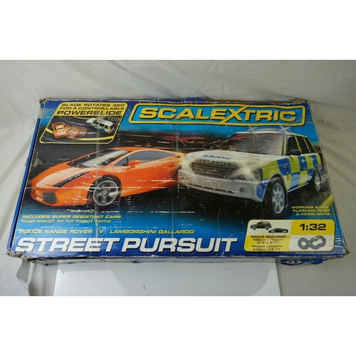 469 - Two boxed Scalextric 1:32 sets to include C1282 Crime Patrol and C1199 Street Pursuit (tatty box), b... 