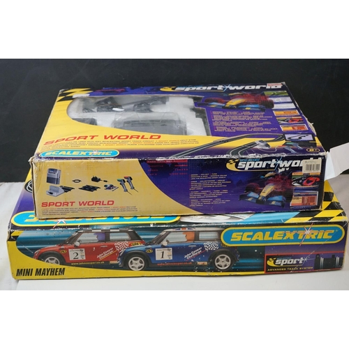 470 - Two boxed Scalextric sets to include C8310 Sport World and Mini Mayhem, both appearing complete but ... 