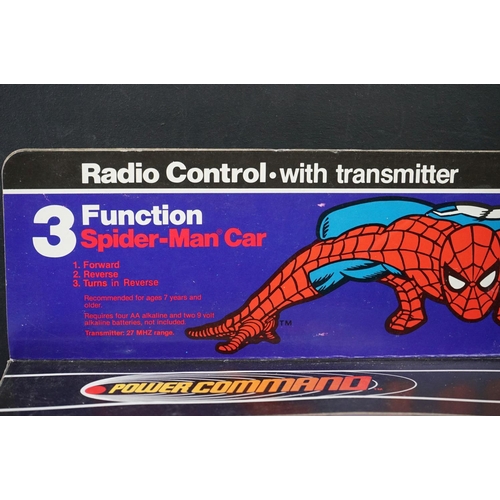 472 - Three battery operated toy cars to include Power Command Radio Controlled Spider-Man Car, Piko Spiel... 